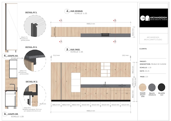 create millwork drawings for kitchens, bathrooms, bedrooms