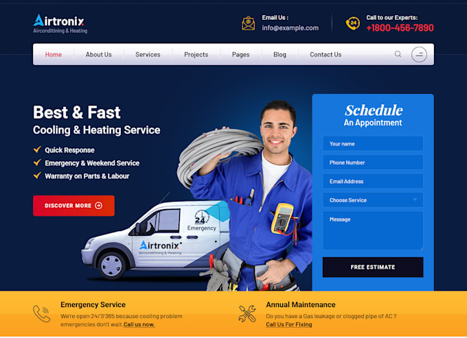design architecture, remodeling, handy man and hvac website