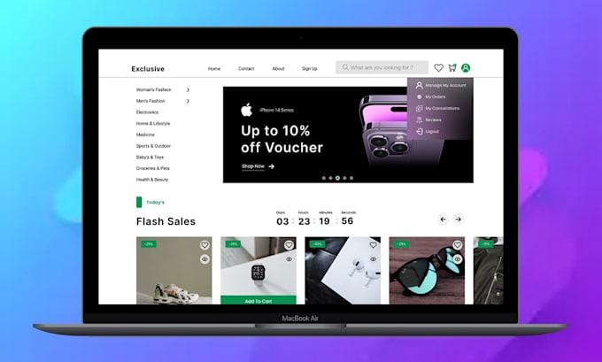design modern ui ux for website in figma
