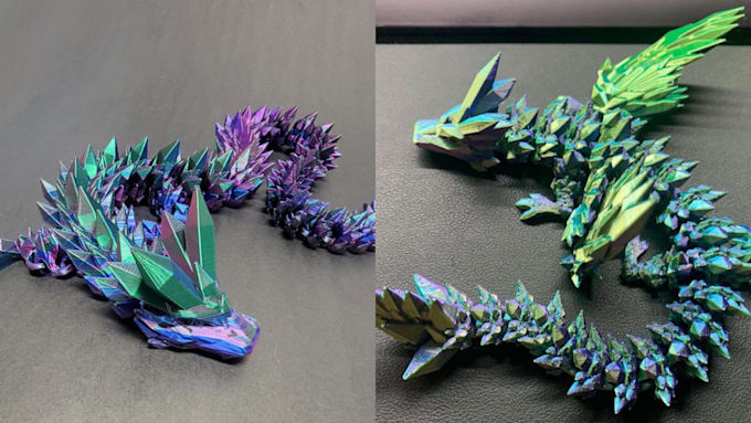 3mf or stl file 3d articulated model flexi articulated dragon model 3d bjd joint