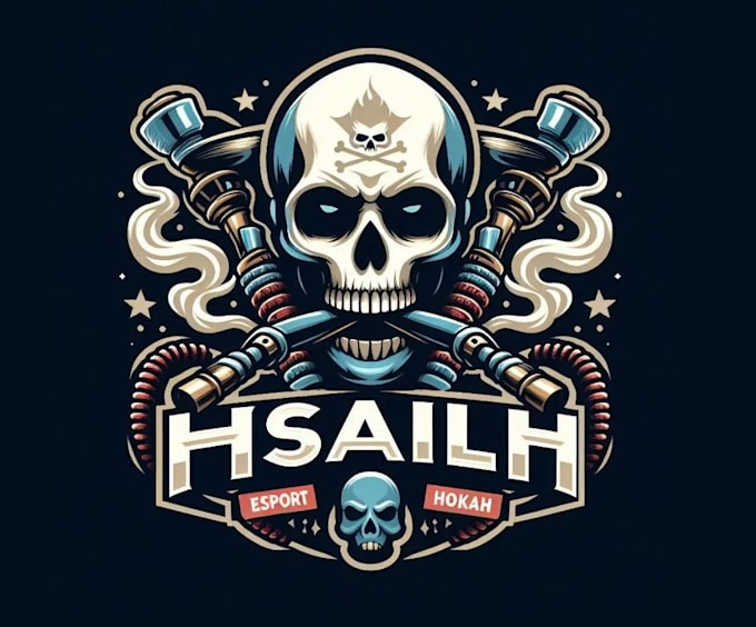 design skull esport hookah logo