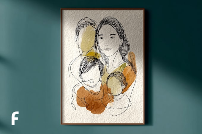 draw abstract continuous line art portrait