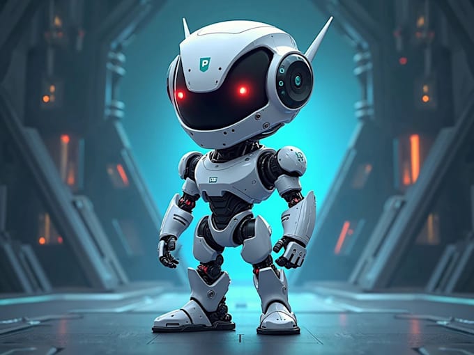 design creative robot head mascot logo