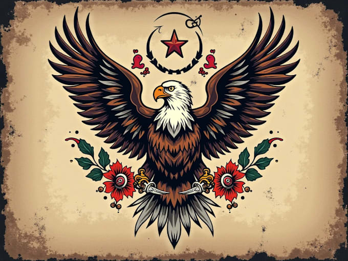 draw american traditional tattoo for your brand