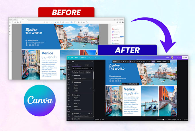 manually convert image, PDF, PSD, or ai file to canva editable