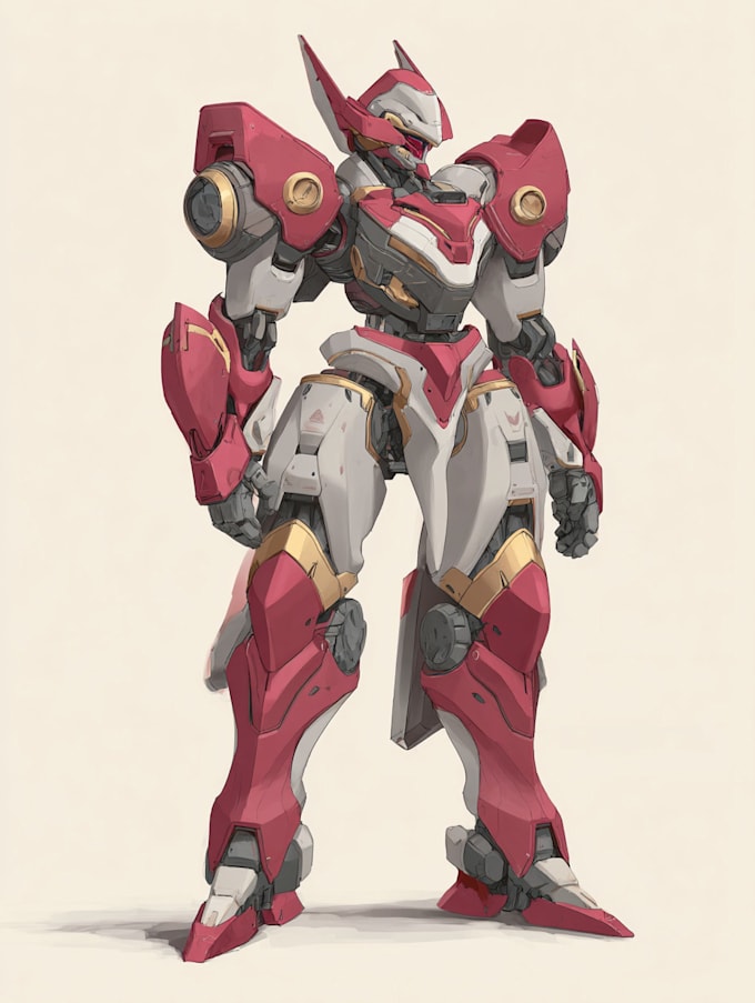do anime style mecha robot illustrations