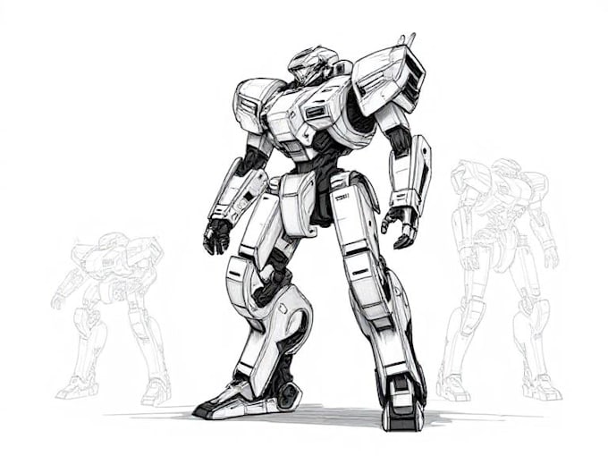 draw or design mechs robots concepts