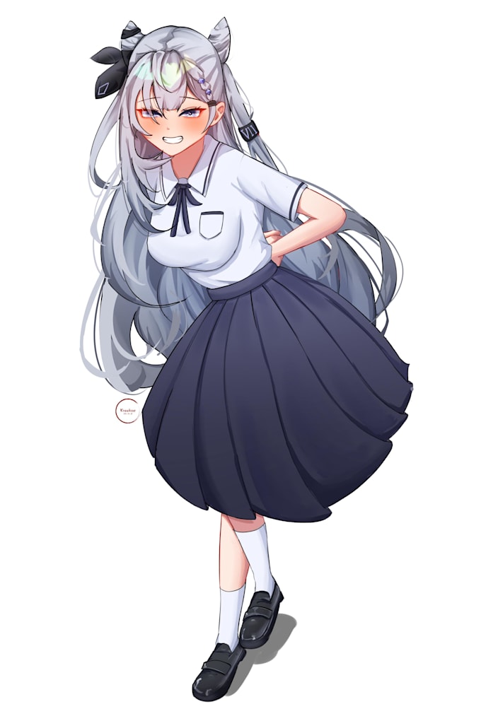 draw anime, oc, fanart, vtuber art in anime style for you