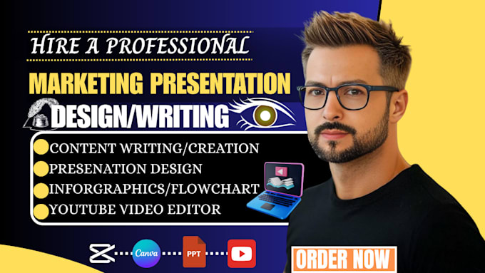do marketing presentation design, sales, slide voiceover, client proposal slide
