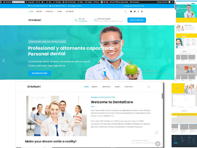 create a responsive wordpress website landing page design, redesign