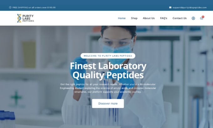 design peptide website, peptide store, supplement website and nootpopic store