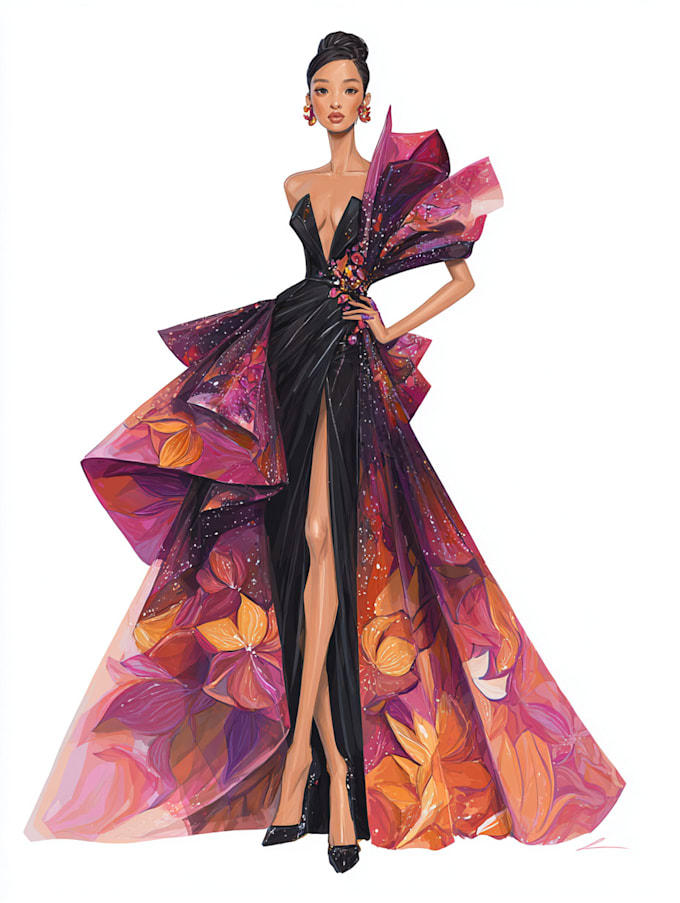 design fashion apparel flat sketch illustration