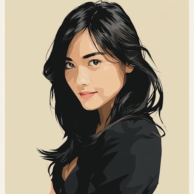 create a face into color vector art portrait