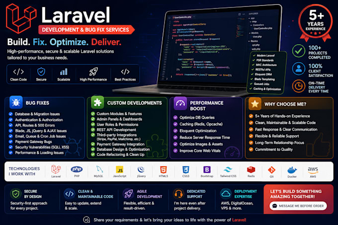 do any work in laravel