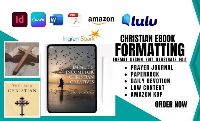 design, format christian ebook, prayer journal book cover planner amazon kdp