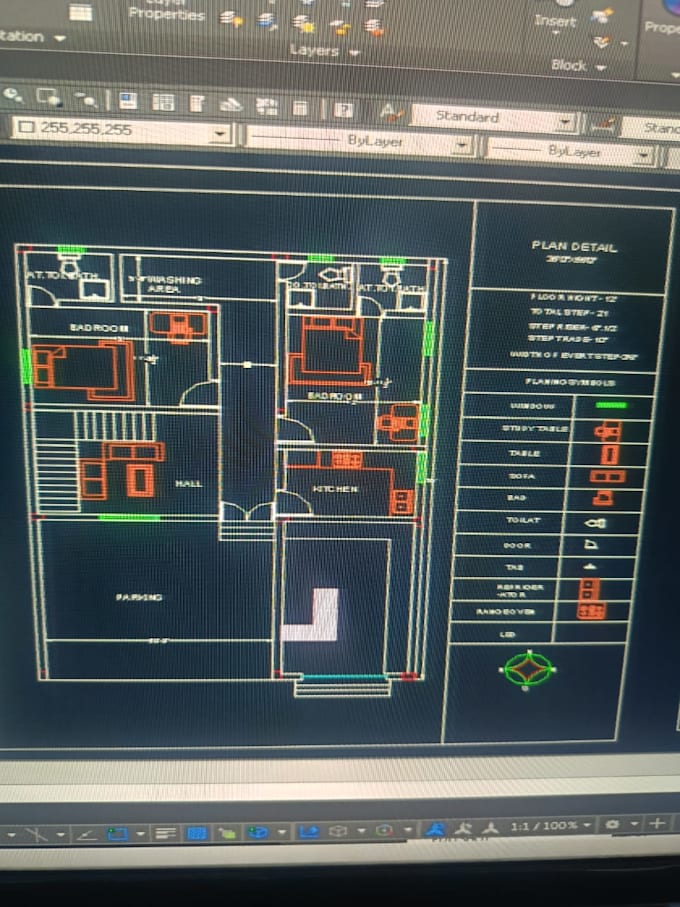 craft architecture 2d plan and free column plan