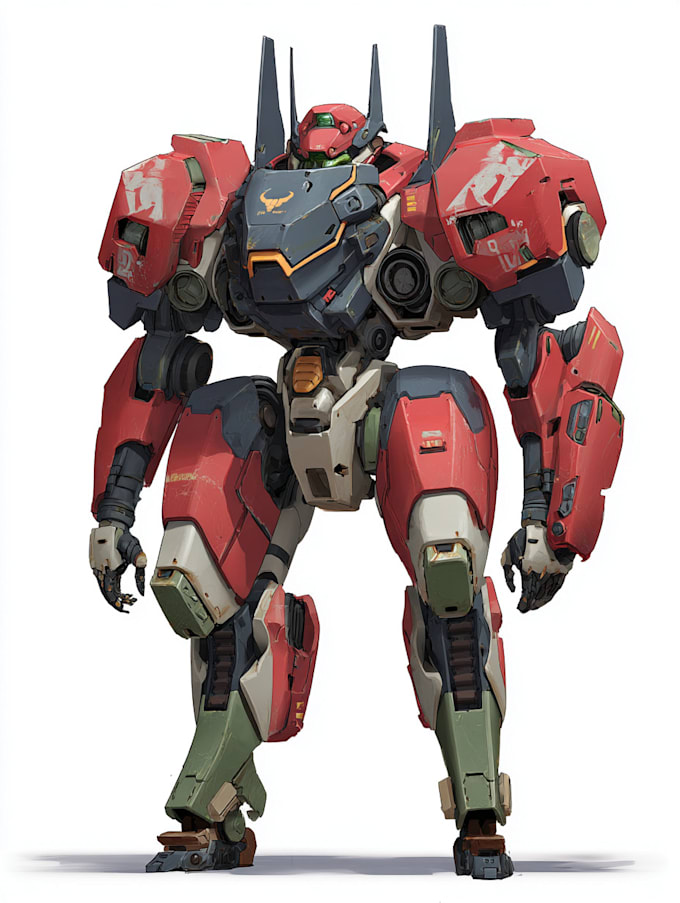 draw amazing character mecha robot illustration