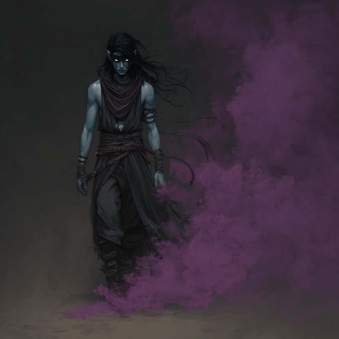 paint your dark fantasy dnd character illustration