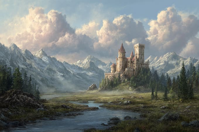 draw anime and concept art landscape background