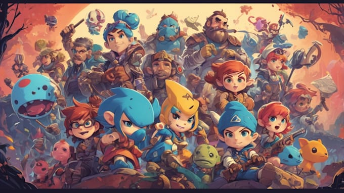 draw anime and game style characters art