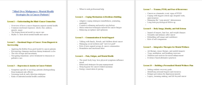 develop online course content and training manual
