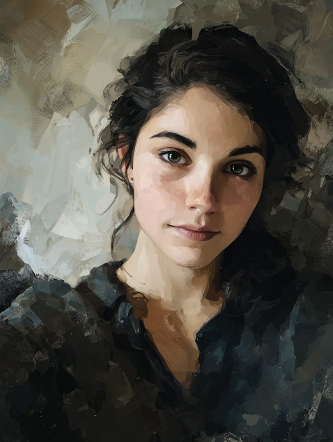 paint a custom vintage inspired portrait in traditional