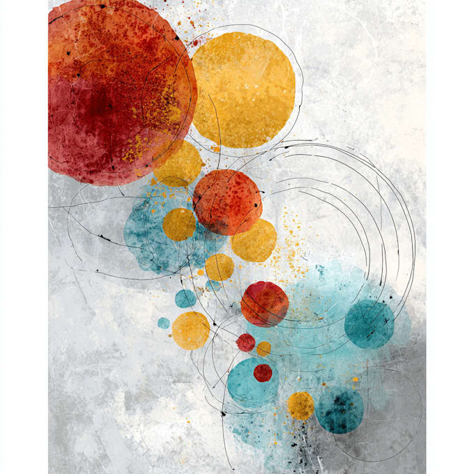 design abstract watercolor canvas wall art