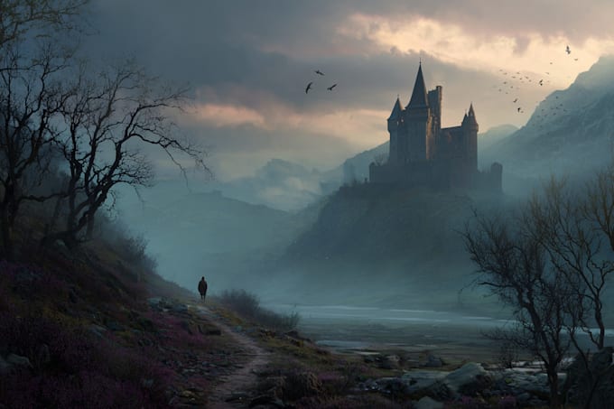 draw landscape illustrations and backgrounds