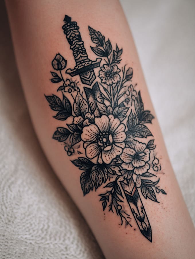 make a beautiful flower tattoo design for you