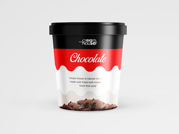 design ice cream cups and frozen food label and packaging