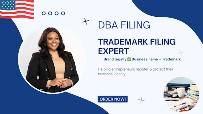file your dba and be your licensed trademark attorney to register in the USA