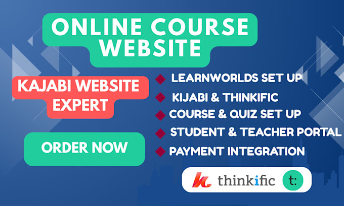 setup kajabi online course website thinkific moodle forento graphy learnworlds