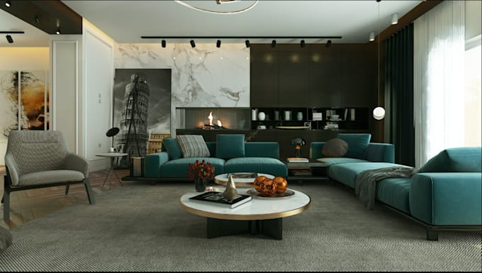 redesign 3d interior master livingroom,reading nook,decor,wall niches,pavillion