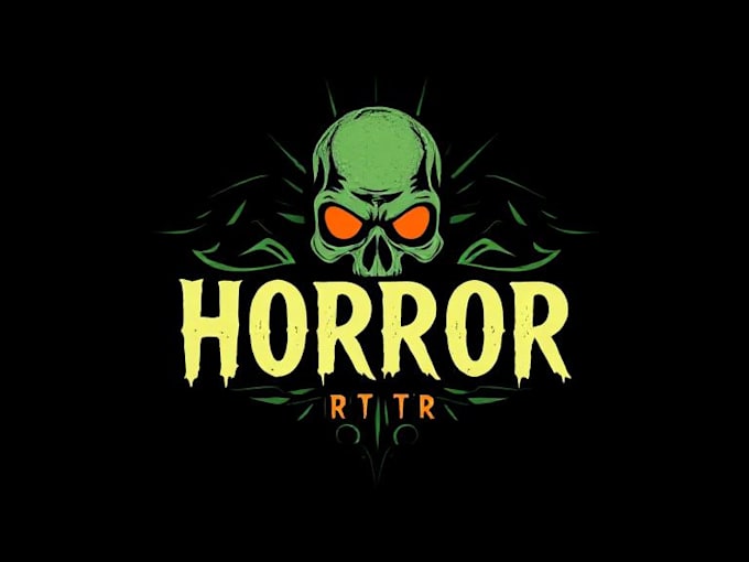 create dark scary classic vintage horror logo design