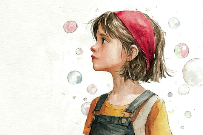 make a watercolor children illustration