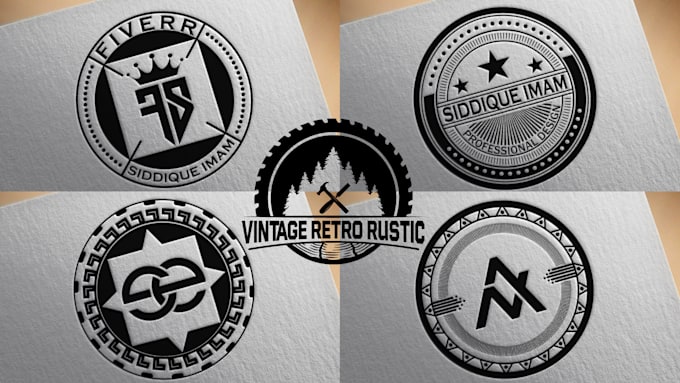 do stamp seal vintage retro badge logo design