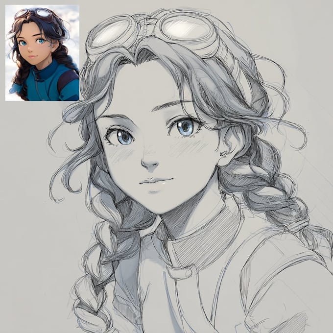 draw an anime character illustration for commercial use