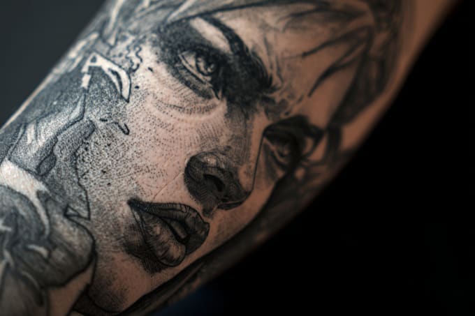 create shirt design with neotraditional vintage tattoo