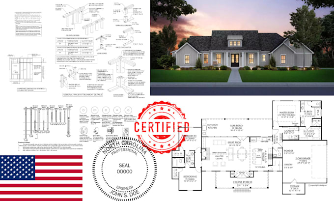 permit ready engineer drawing, building permit, adu, pe stamp co, tx, il, nc, sc