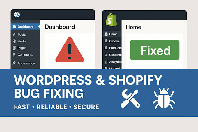 website bug fixing wordpress bug fix shopify bug website error wordpress issue