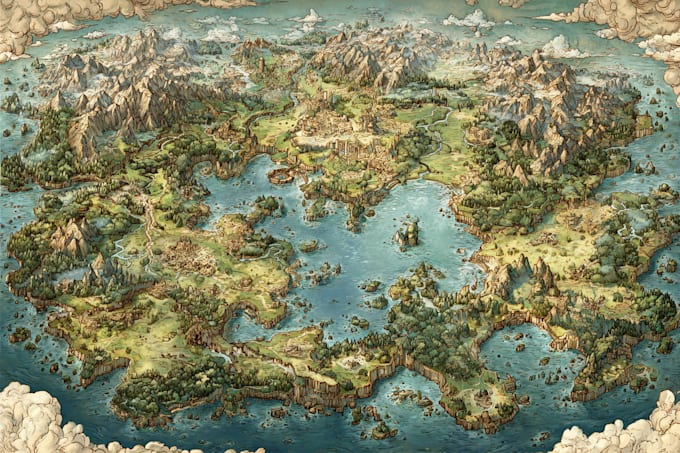 do fantasy map design map maker vector map illustration