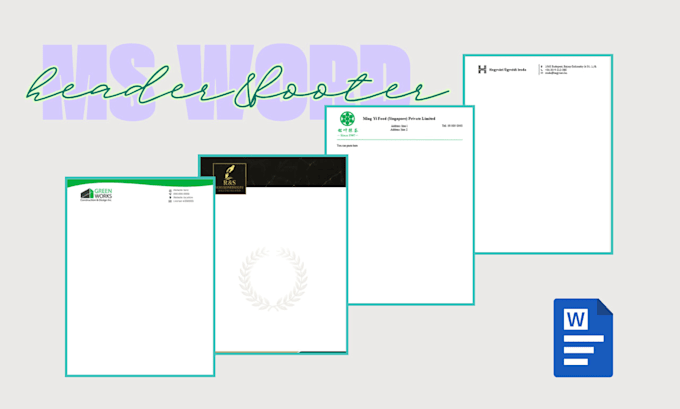 design and format header and footer in an ms word document
