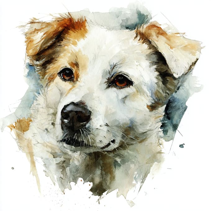 draw watercolor pet portrait