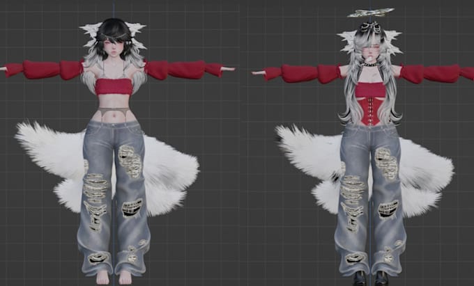 create custom vrchat avatar vrchat model 3d vtuber avatar for pc and quest