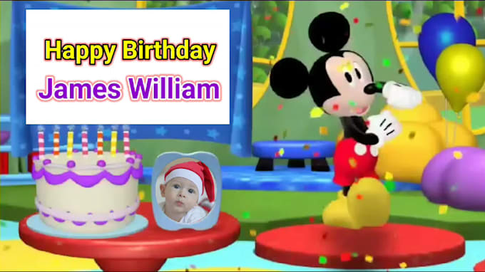 make personalized mickey mouse happy birthday surprise video