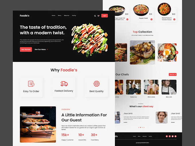 design redesign restaurant, catering, coffee tea website or coffee store