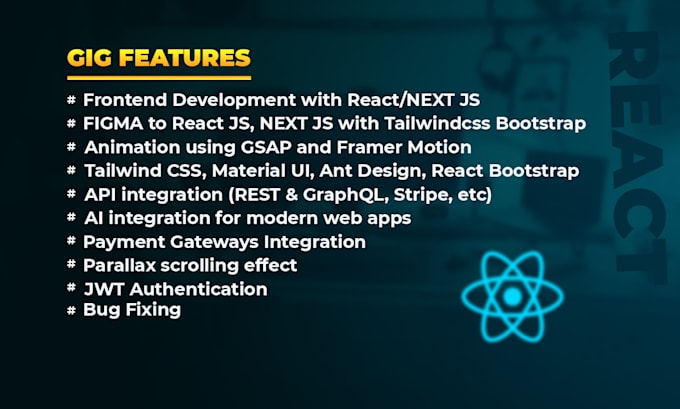 be your front end developer using react js next js tailwindcss