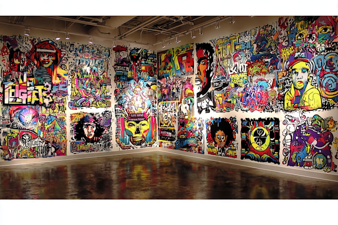 create graffiti pop art canvas designs and murals