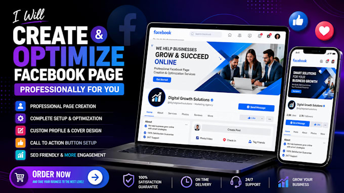 create facebook page professionally and optimize for you
