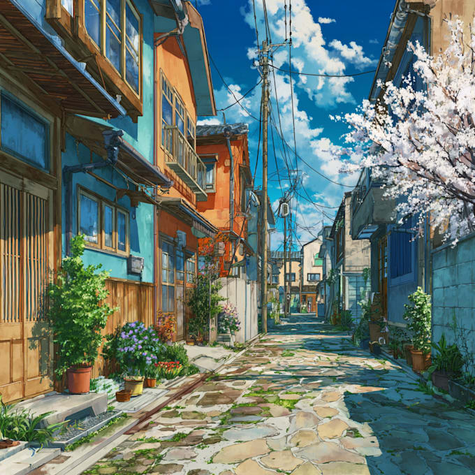 draw anime background and environment art